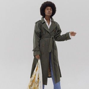 Burberry Vintage Green Trench Coat
